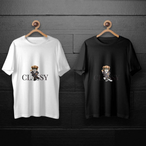 طرح لایه باز خرس تدی با کتشلوار و سیگار برای چاپ روی انواع تیشرت